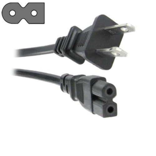 [UL Listed] AIR SIX 6Ft 2 Prong Polarized AC Wall Power Cable Cord Plug for Sony PlayStation 1 2 PS1 PS2, Vizio Sharp Sanyo Emerson TV, Arris Router, Bose Companion 3 5 Multimedia Speaker