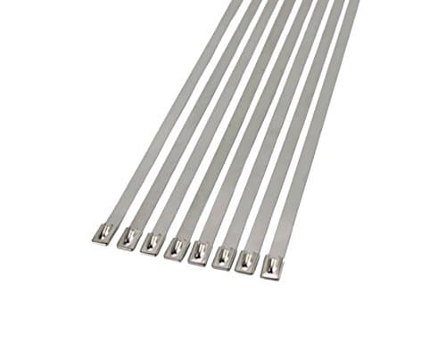 5/16" Stainless Steel Self-Locking Ball Lock Cable Ties, Extra Wide, Monster Size (25, 18 Inch)