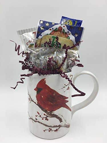 Tea Gift Set with Mug - Cardinal Winters Blessing Mug, 10 Holiday Tea Bags &amp; 3 Mini Biscotti, Perfect Gift for Coworkers, Friends, Boss, Teachers and More