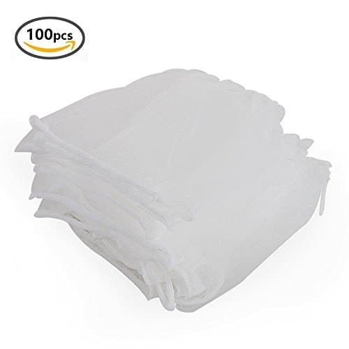 100pcs Mesh Sink Sewer Filter Bag , Disposable Garbage Bag Rubbish Bag , Sink Strainer Bag for Kitchen or Bathroom Sink (White)