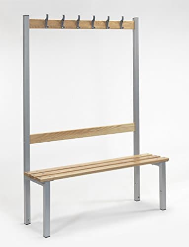 AMP Wire 1000mm Long Changing Room Bench with 5 coat hooks