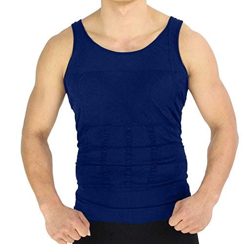 PU Health Men's Back Posture Corrective, Body Support & Compression T-Shirt Waist Trimming Shirts, Small, 0.8 Pound