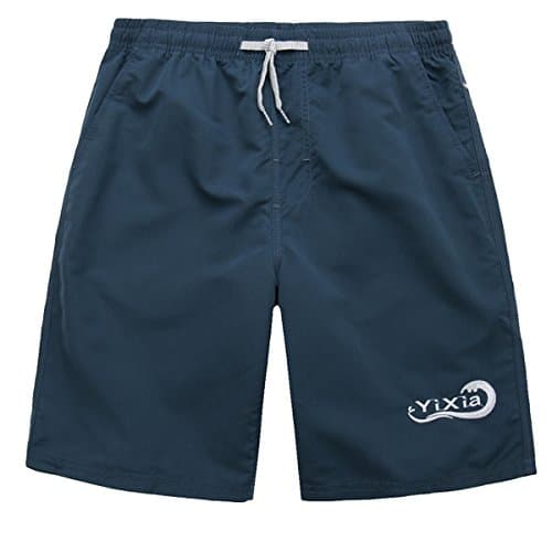 Prefer To Life Men's Beach Shorts Solid Color Board Trunks Quick Dry,Waterproof&amp;Water Repellent,Suit for Swimming, Surfing, Running, Walking, Water Park Sliding, etc. (Dark Blue, 3XL)
