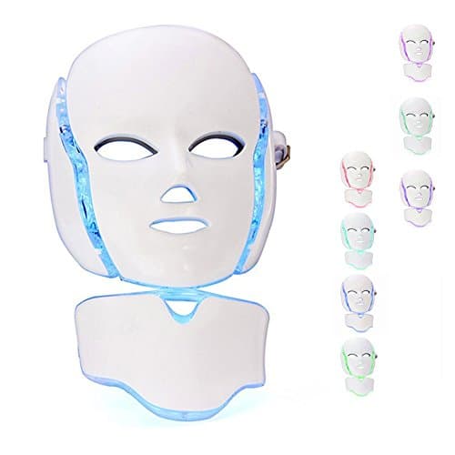 LED Photon Face&Neck Mask 7 color Lights Facial Mask With Neck Attachment Beauty