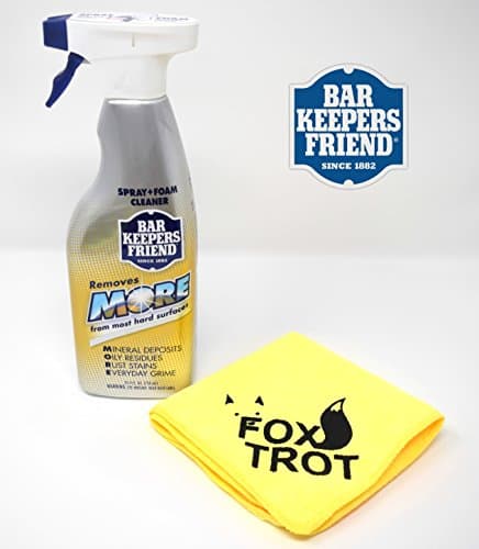 Bar Keepers Friend Trigger Spray + Foam Cleaner 25.4 OZ With Foxtrot TM Microfiber