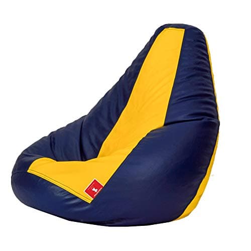 ComfyBean - Bean Bag Filled with Beans - Bean Bag - Size : Jumbo - Color : Indigo Yellow