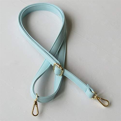 Length 55 inch Adjustable PU Leather Strap with Golden Hardware (Clemence Light Green Style) for Purse Bag Straps Replacement Crossbody/Shoulder Bag (Wide 2.5 cm)