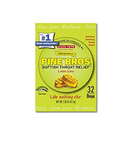 Pine Bros Lemon Lime Throat Drops, 32 Count Bag