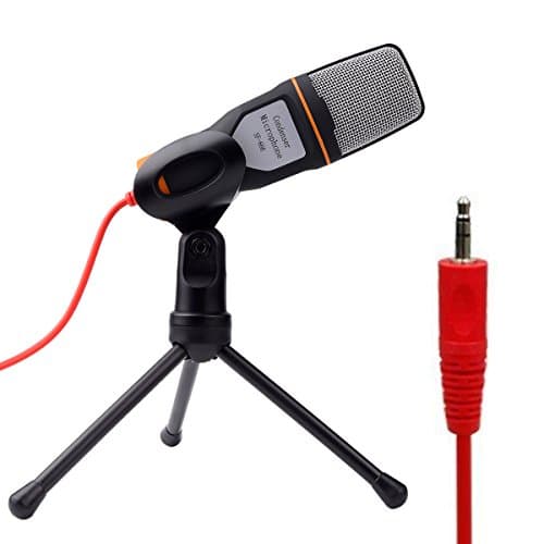 Professional Condenser Microphone Studio Broadcasting VicTal Digital Stereo Audio Voice Recorder Video Sound YouTube Recording Boom MIC Cardioid Tripod Desktop for Laptop/PC Skype Chatting 3.5mm Jack