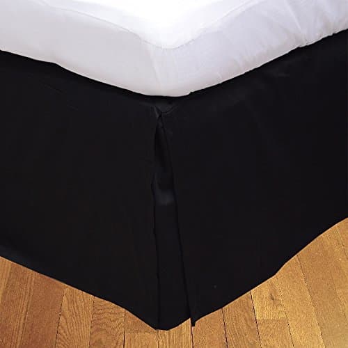 Relaxare King 300TC 100% Egyptian Cotton Black Solid 1PCs Box Pleated Bedskirt Solid (Drop Length: 10 inches) - Ultra Soft Breathable Premium Fabric