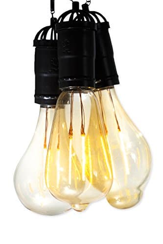 Hanging Solar Light Bulb with S Hook - Set of 3 different Edison type designs
