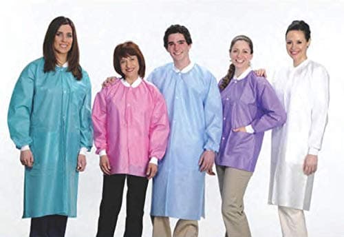 VLM Easy-Breathe Lab Coat, Medical Blue Medium Pkg/10