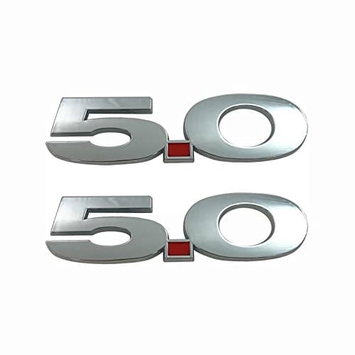 2pcs Sets B176-1 Chrome 5.0 Car Emblem Badge Decal Sticker Ford Vehicles Mustang GT 2011-2015