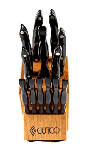 Cutco #2008 Galley +6 Table Knives Set with Cherry Finish Block (Clasic Brown)