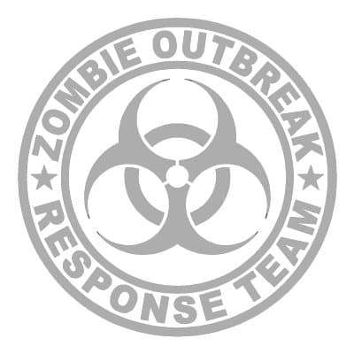 Zombie Outbreak Response Team SILVER 5" Die-Cut Vinyl Decal Sticker