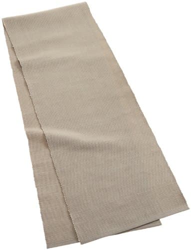 Mahogany Solid-Color 100-Percent Cotton Ribbed Table Runner, 13-Inch by 72-Inch, Light Taupe