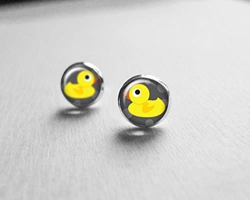 Best Friend Gift, Cute Rubber Duck Earrings Studs Posts, Gift for Her, Geekery Jewelry, Stud Earings,