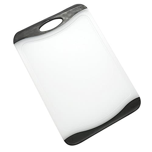 Intriom Polyethylene Large All-Purpose Cutting Board, 16.5 x 11 inch - Black Handle Kitchen Anti-Bacterial Chopping Board, 1-piece Nonslip Plastic Dishwasher Safe Durable and Solid