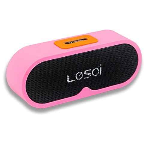 Portable Wireless Bluetooth Speaker - with 8-Hour Playtime, 33-Foot Bluetooth Range &amp; Built-in Mic, Dual-Driver Portable Wireless Speaker with Low Harmonic Distortion and Superior Sound - Pink