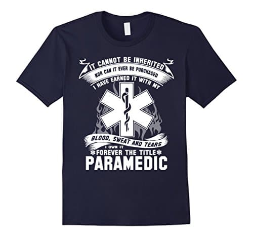 Paramedic T-shirt , it cannot be inherited nor can it ever b - Male XL - Navy