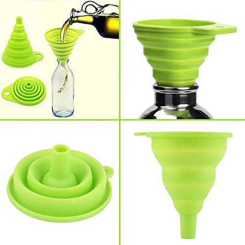 Mini Silicone Gel Foldable Collapsible Style Funnel Hopper Kitchen Cooking Tool Funnels
