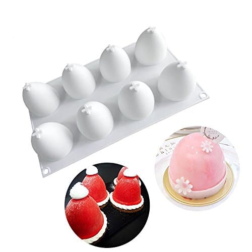 JOHO Silicone Molds, Mousse Cake Molds 3D Egg Shape For Christmas Dessert Chocolate Truffle Pudding Baking Molds