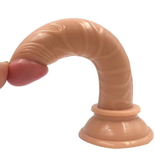 AZENEW, 5.7" SoftD-il-d-0 With Handsfree Suction Cup for Beginners,Easy to Use and Clean 01B-A3-B3 (Flesh)