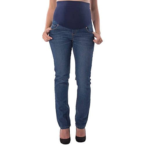 Great Expectations Maternity Full-Panel Skinny Bootcut Jeans (X-Small, Denim)