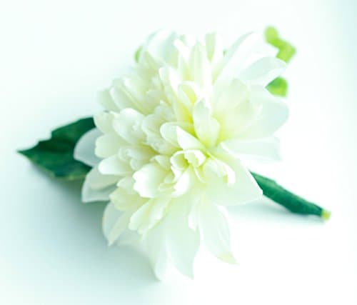 Classic White Dahlia Boutonniere - Silk