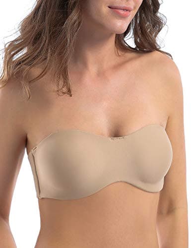 Women's Strapless Bra for Large Bust Minimizer Unlined Bandeau with Underwire