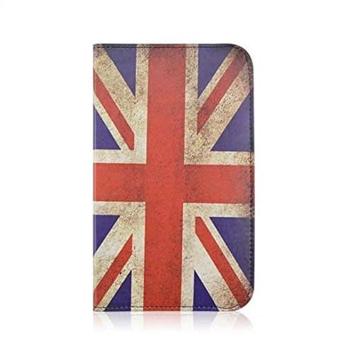 Ceslysun Samsung Galaxy Tab 4 7.0 Case - Book Style Folio Flip Cover Case with Stand for Samsung T230 GALAXY Tab 4 7.0 inch Tablet (Retro UK Flag)