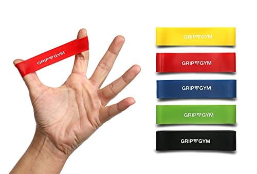 GripGym Finger Stretcher &amp; Extensor Hand Exerciser - 5 Resistance Level (X-Firm, Set of 5)