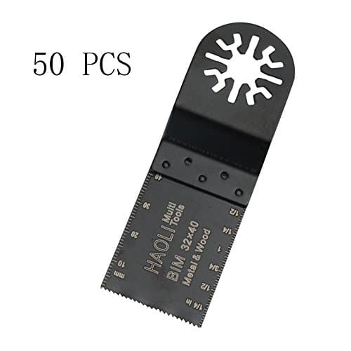 HAOLI 50 pcs/set Oscillating Tool Saw Blades For Fein Multimaster,Dremel,Bosch Makita and More（Not valid for Bosch Star lock) (HL322C50)