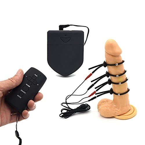 Wireless E-stim Electro Unit Thing for Men Products Electrode Stimulation Male Stim Conductive Rubber Rings Electric Shock Massager