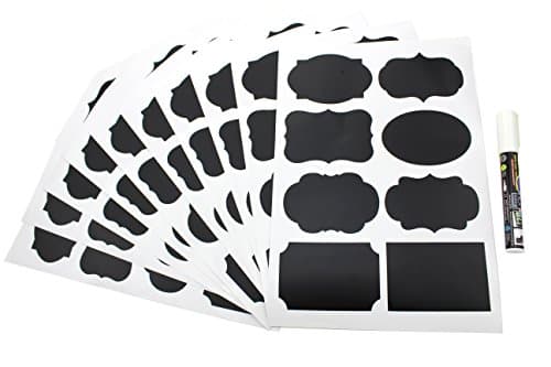 ANFIMU Chalkboard Labels Complete Bundle: 80 Premium Stickers for jars + White Chalk Marker