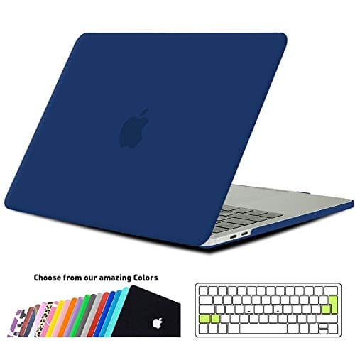 iNeseon Macbook Pro 15 Inch Case 2019/2018/2017/2016, Slim Hard Shell Protective Case with Keyboard Cover for Macbook Pro 15 with Touch Bar & Touch ID Model A1990/A1707, Navy Blue