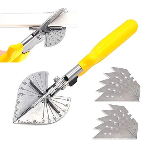 Multi Angle Miter Cutter, Hand Shear Purpose Trim Tools, 45 to 120 Degree with 10 Spare Blade for Plumbers Electricians and Carpenters