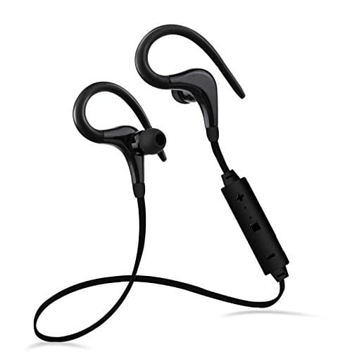 10M Wireless Bluetooth 4.0 Sweatproof Earphones workout ,Toolisi Stereo Bass In-ear Earbuds w/ Microphone IPX4 Waterproof Sports Cancelling Noise Headset 6Hour Worktime for Running Gym Execise - Black