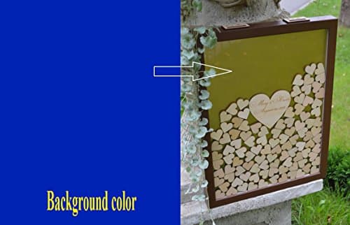 Alternative Guest Book Wedding Guest Book Personalized Drop Top box Heart Guestbook Custom wedding guestbook Memory Box Brown Guestbook (100 hearts, Royal blue)