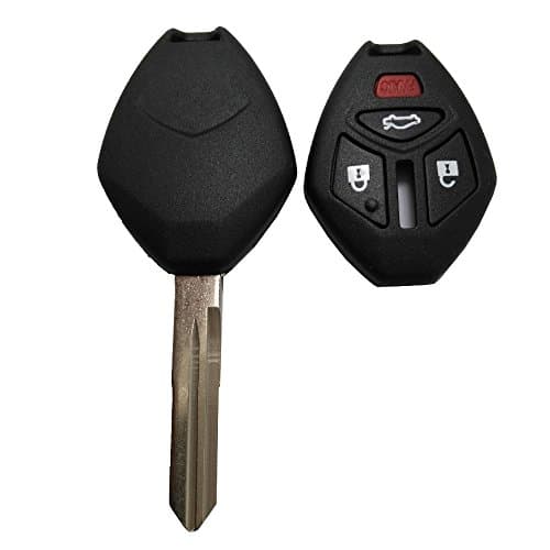 Keyless Entry Remote Thin Key Fob Cover Case For Mitsubishi Car Remote Control Replacement Key Shell OUCG8D-620M-A (Black)