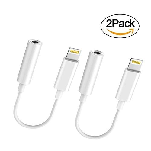 Lightning to 3.5mm Headphone Jack Adapter,INGOUE 3Pack iPhone 7 /7 Plus Lightning Connector to 3.5mm Female Audio Jack Earphone Extender Port Stereo for iPhone 6/6s/7/7 Plus and More (S-06)