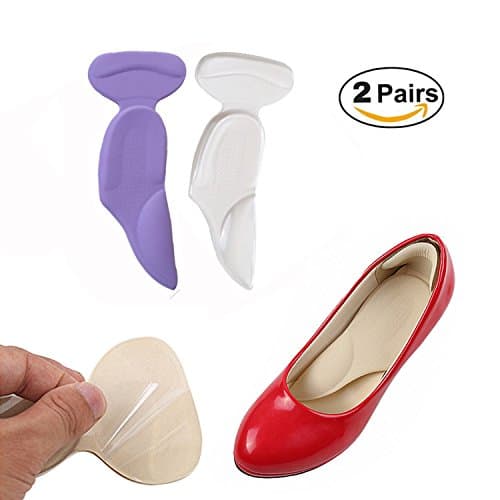 High Heel Pads - High Heel Inserts, Heel Grips, GREFAR Anti Slip Shoe Cushion, Ball of Foot Insoles, High Heel Liner, Heel Snugs for Women - Blister Prevention &amp; Improve Shoes Too Big (Purple &amp; Clear)