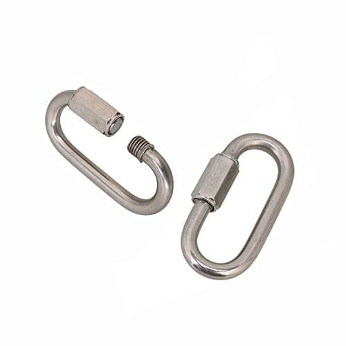 Link Lock Ring Hook,Ideaker Multifunctional 304 Stainless Steel Carabiner Quick Oval Screwlock M3.5 Pack of 5
