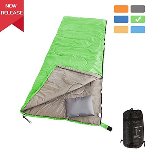 RUBEDER Sleeping Bag - Lightweight Portable, Waterproof, Comfort With Compression Sack - Great For 3 Season Traveling,Camping,Hiking Sleeping Bag (Grass Green,Envelope)