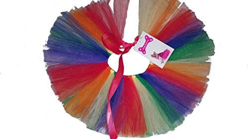 Handcrafted Rainbow Colors Mesh Tutu for Dogs.