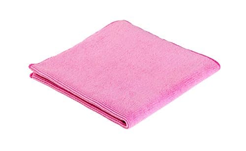 JaniFiber Microfiber Cleaning Cloths Towel Set, Highly Absorbent, Lint, Scratch and Streak Free, Soft and Washable, 16 by 16, Pink, 24 Pack