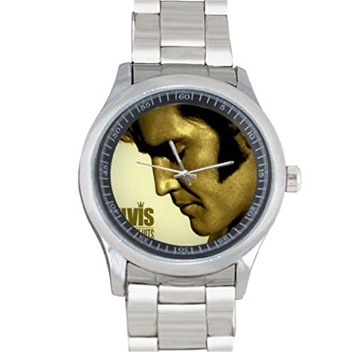 Art Designed Elvis Presley Pattern for 40mm Quartz Analog Stainless Steel Watch Wristwatch