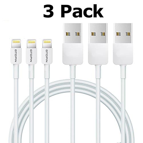 Lightning Cable,Gtopin 3 Pack 3.3ft/1m 2.4A Fastest Charger Cable Cord Charging Cable for iPhone 7 6S 6 6S Plus SE 5S 5C 5,iPad Pro/iPad Air/mini 4/3/2,iPod,iPhone 6 Cable Cord 8 Pin to USB Data Cord