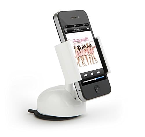 Ppyple Car Dashboard Windshield Universal Smartphone iPhone Car Mount Holder Cradle for iPhone 6, 6 Plus. 5S, 5C, 5 iPod Touch Samsung Galaxy S5, S4, Note, Smartphone car mount (White)