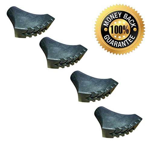 Trekking Pole Replacement Tips - Pack of 4 - Fits All Standard Hiking, Trekking, Walking Poles